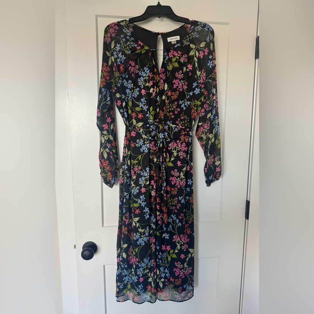 Calvin Klein Black Floral Dress